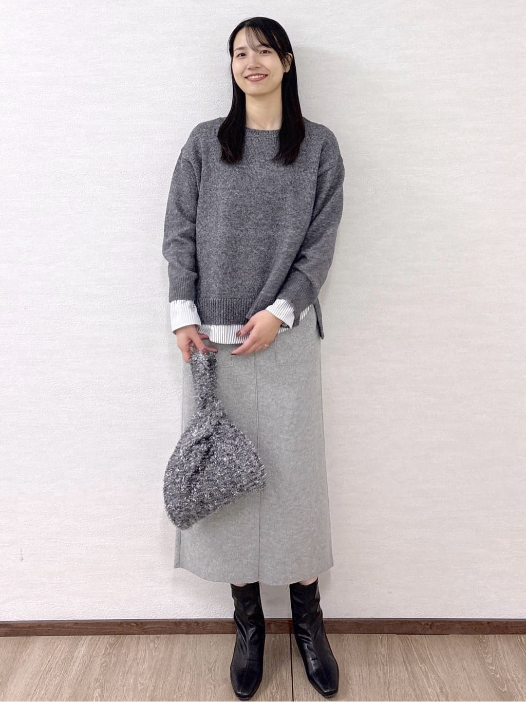 sachikoさんの「OPAQUE.CLIP｜リラクシークルーネックニット【洗濯機OK】」を使ったコーディネート