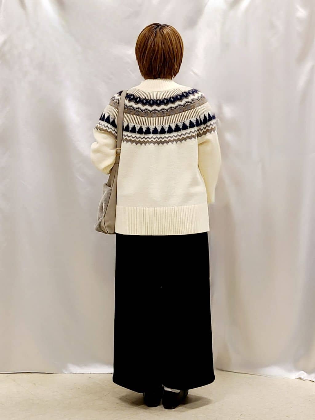 Chiiさんの「SHOO･LA･RUE｜【洗濯機可/S-LL】配色が大人かわいい　フェアアイル柄求心ニット」を使ったコーディネート