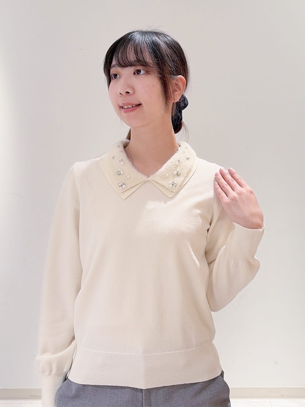 yurinaさんの「index｜ウォームストレッチテーパードパンツ【洗濯機OK／防シワ／吸湿発熱】《XS～3L》」を使ったコーディネート
