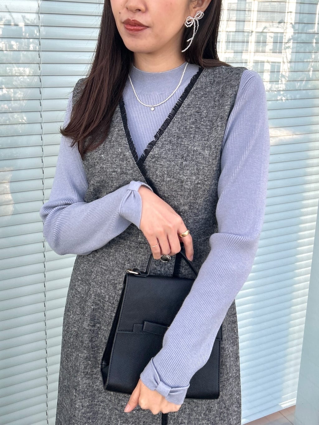 teiさんの「Couture brooch｜【ハレの日・通勤】フリンジツイードジャンスカ」を使ったコーディネート
