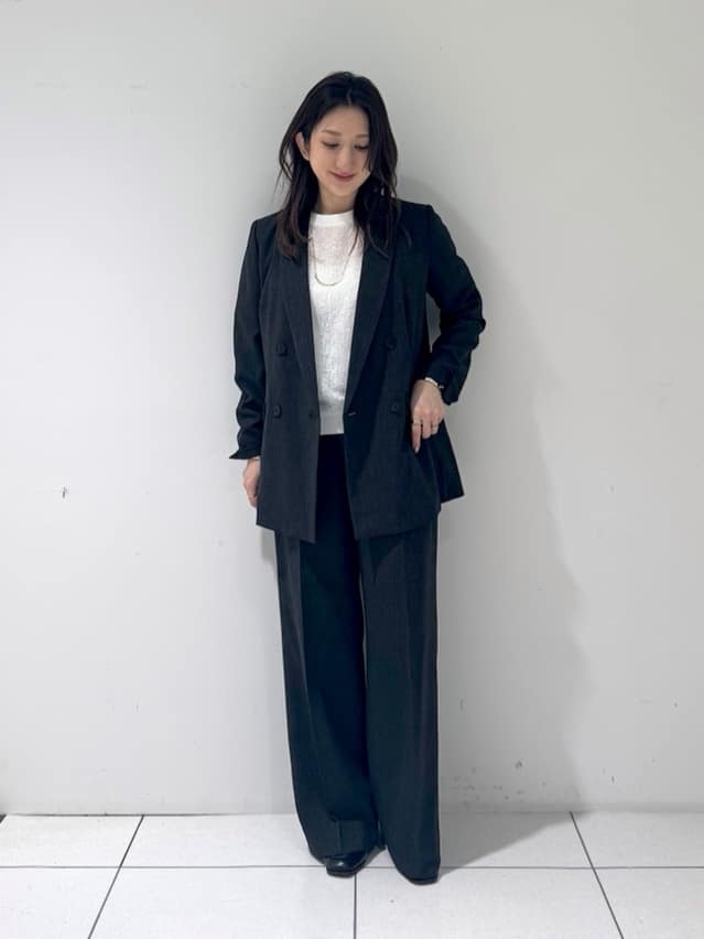 そんさんの「INDIVI｜【洗える／セットアップ可能】凹凸ストレッチ素材ダブルジャケット」を使ったコーディネート