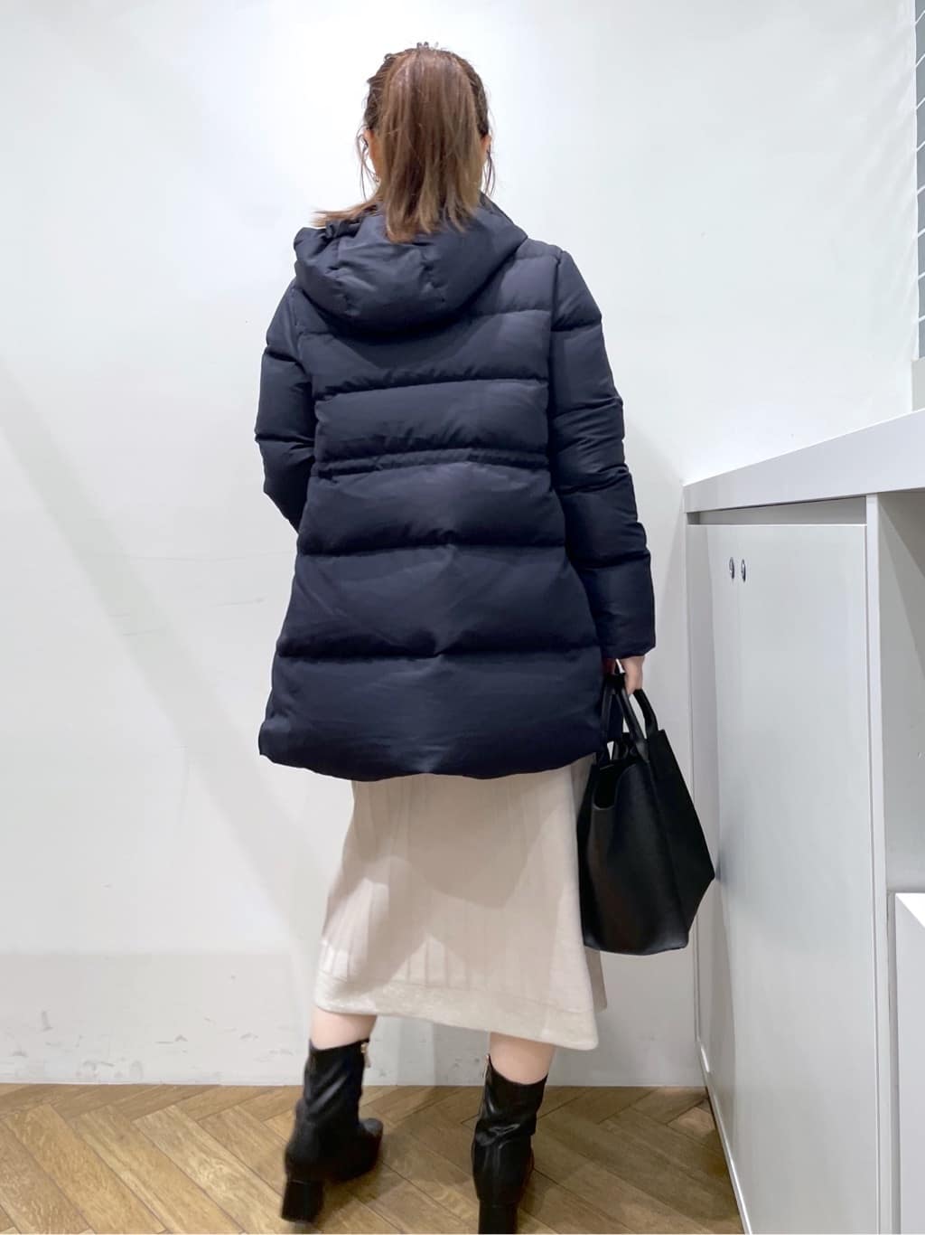 Junさんの「index｜KAWADAダウンドロストミドルコート【撥水／洗濯機OK／2WAY／静電気防止裏地】《XS～3L》」を使ったコーディネート