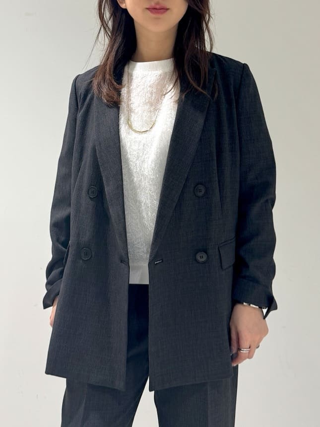 そんさんの「INDIVI｜【洗える／セットアップ可能】凹凸ストレッチ素材ダブルジャケット」を使ったコーディネート