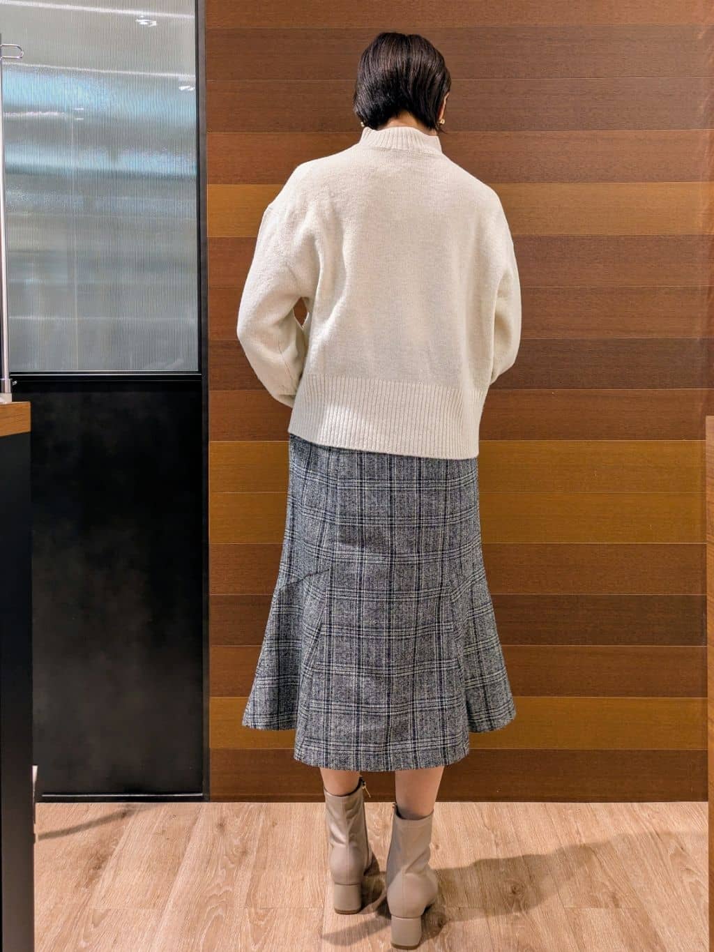 miuraさんの「index｜選べる2丈 ハイネックカラーミックスラメニット【洗濯機OK】」を使ったコーディネート