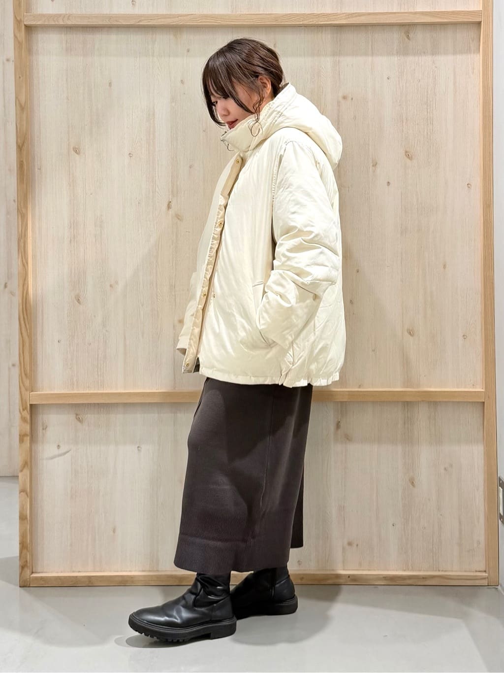 nanaさんの「THE SHOP TK｜【ぎゅっとされているような暖かさ】撥水中綿ブルゾン」を使ったコーディネート