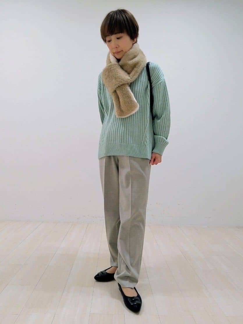 nishiさんの「Reflect｜【ゆったり着られる◎】ワイドリブニットプルオーバー」を使ったコーディネート