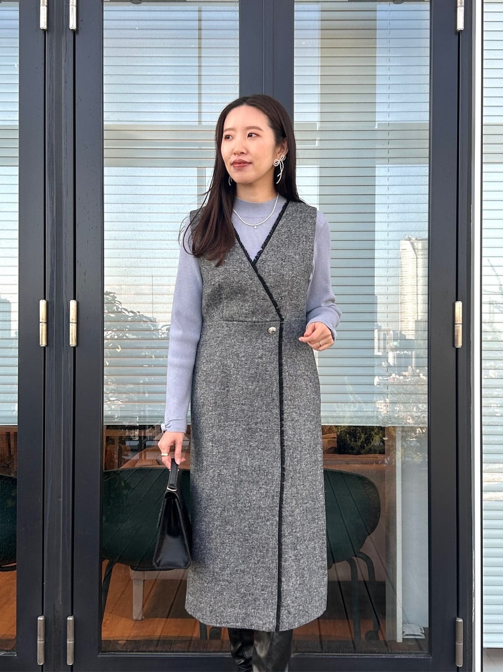 teiさんの「Couture brooch｜【ハレの日・通勤】フリンジツイードジャンスカ」を使ったコーディネート