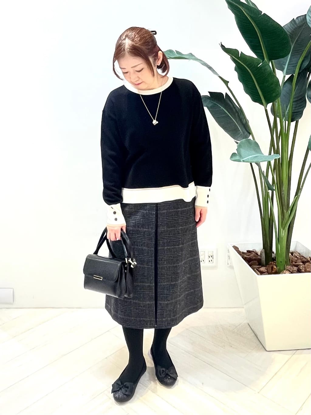Tomoさんの「UNTITLED｜【アンサンブル可/洗える】ウールミラノリブニット」を使ったコーディネート
