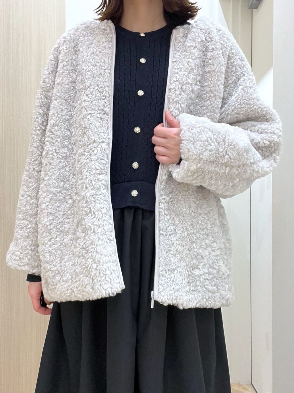  おまつさんの「grove｜最終お値下げ！！【名品アウター/3WAY・はっ水】ボアライナー付きモッズコート」を使ったコーディネート