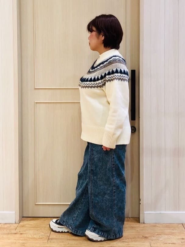 YYYさんの「SHOO･LA･RUE｜【洗濯機可/S-LL】配色が大人かわいい　フェアアイル柄求心ニット」を使ったコーディネート