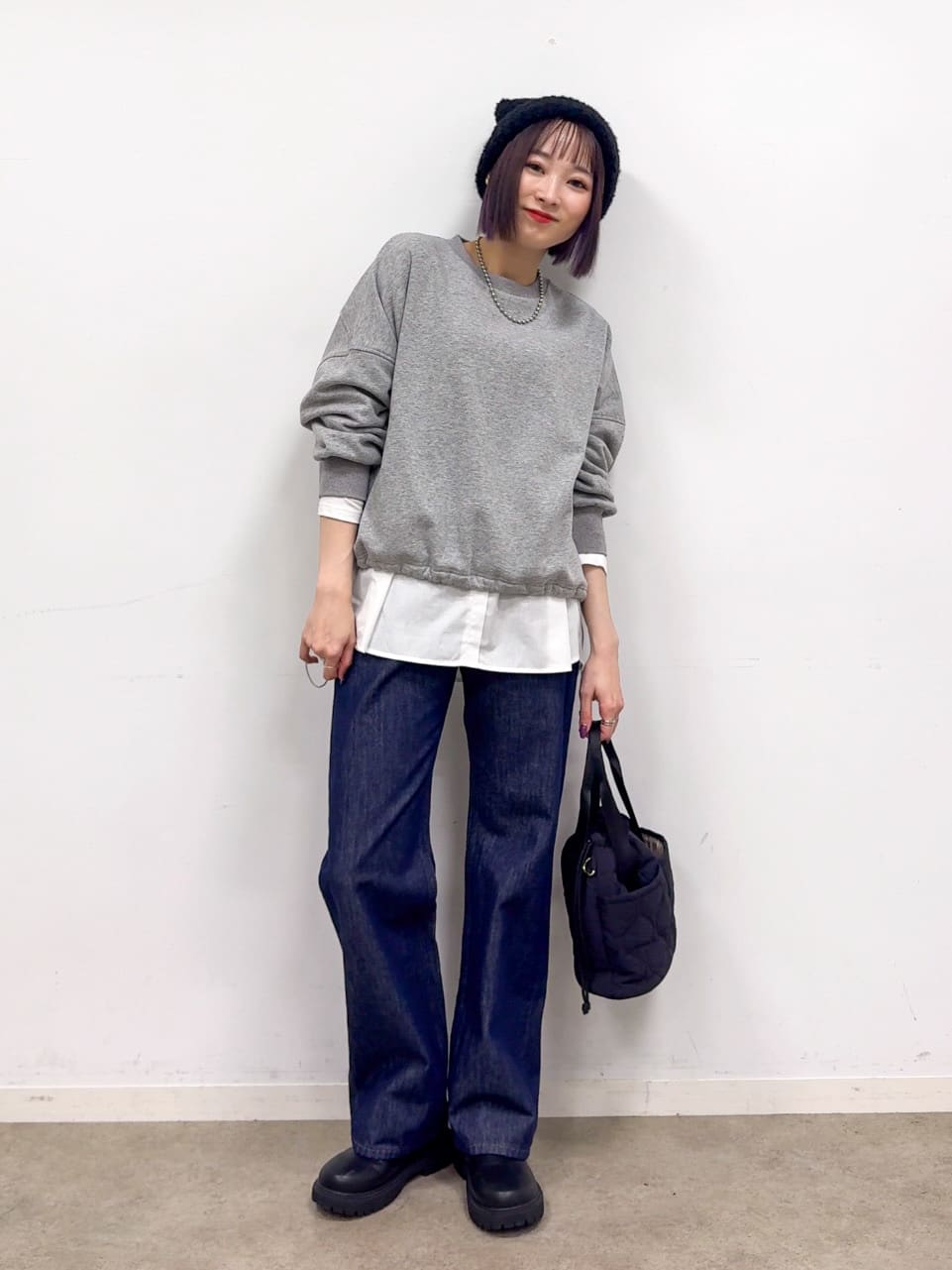 𝐜𝐡𝐢𝐤𝐚さんの「SHOO･LA･RUE｜【撥水/あったか】たっぷり着られる 中綿モンスターショートコート」を使ったコーディネート