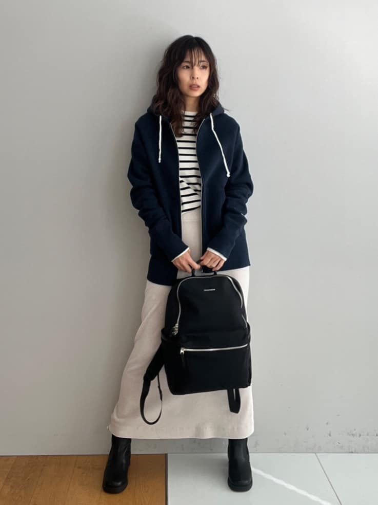 misaさんの「DRESSTERIOR｜デキシー吊裏毛ジップアップパーカ」を使ったコーディネート