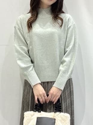 komaさんの「OPAQUE.CLIP｜選べる2丈 ハイネックカラーミックスラメニット【洗濯機OK】」を使ったコーディネート