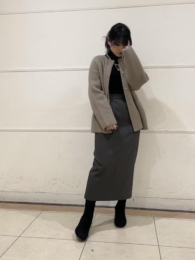 watanabeさんの「UNTITLED｜【軽アウター/ミドル丈】ウールニットコーディガン」を使ったコーディネート