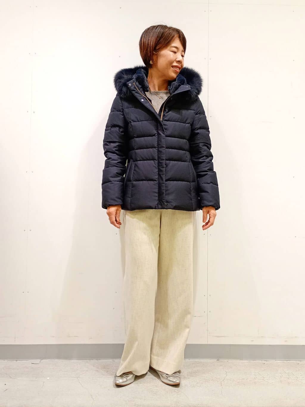 Kさんの「INDIVI｜【名品／撥水／抗菌防臭】ロング丈リサイクルダウンコート」を使ったコーディネート