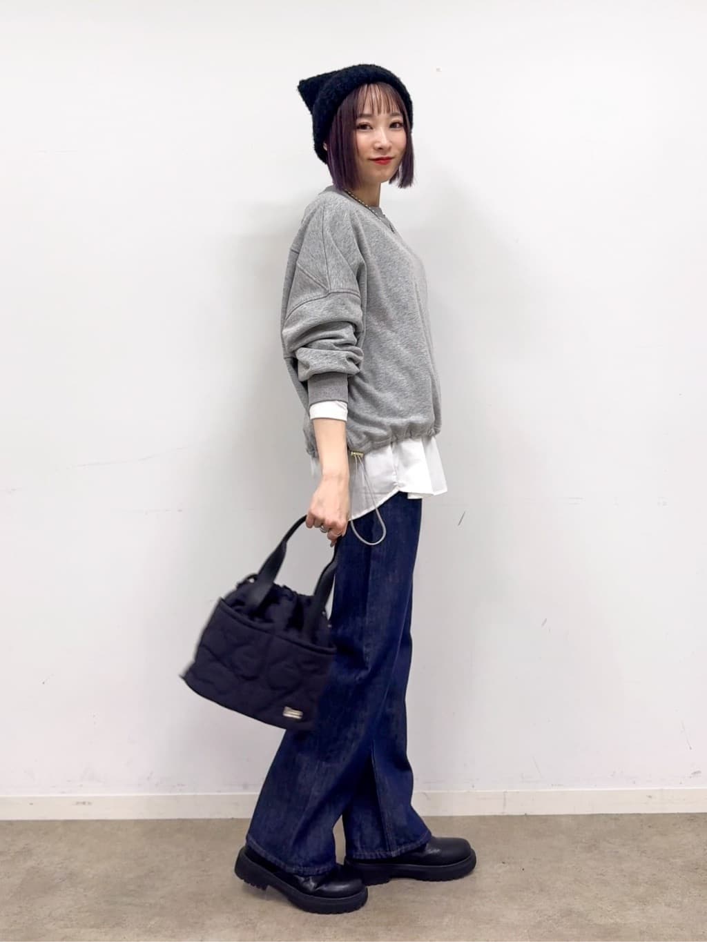 𝐜𝐡𝐢𝐤𝐚さんの「SHOO･LA･RUE｜【撥水/あったか】たっぷり着られる 中綿モンスターショートコート」を使ったコーディネート