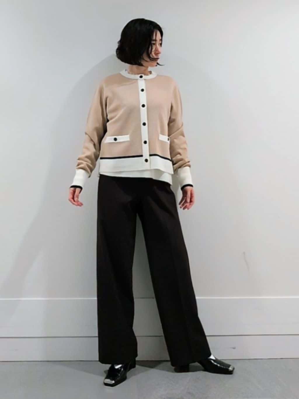 ミズタさんの「UNTITLED｜【アンサンブル可/ジャケット風】ウールミラノリブカーディガン」を使ったコーディネート