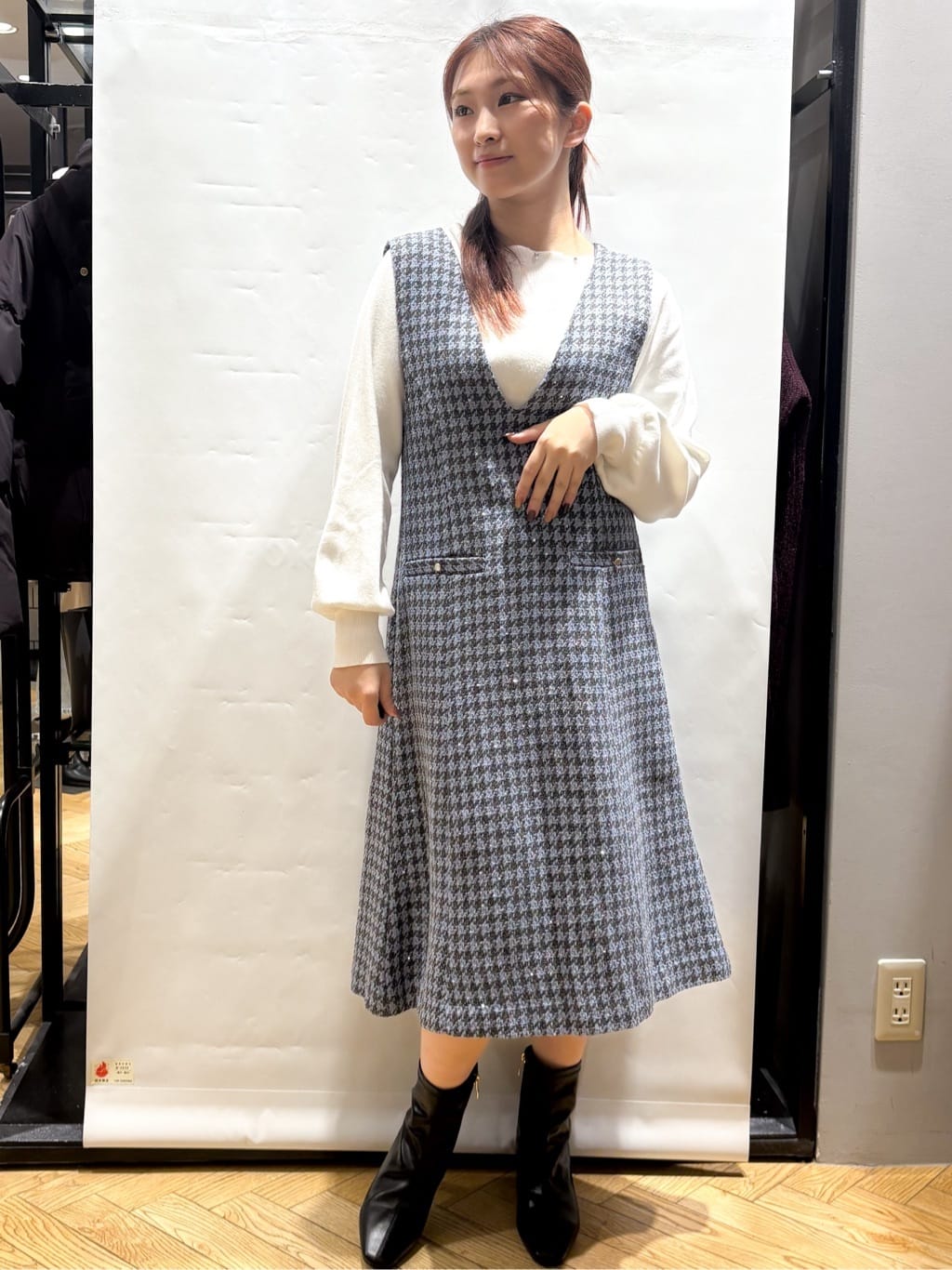 ふうかさんの「index｜ラメスカラップビジューデザインニット【洗濯機OK】《6col／S～LL》」を使ったコーディネート