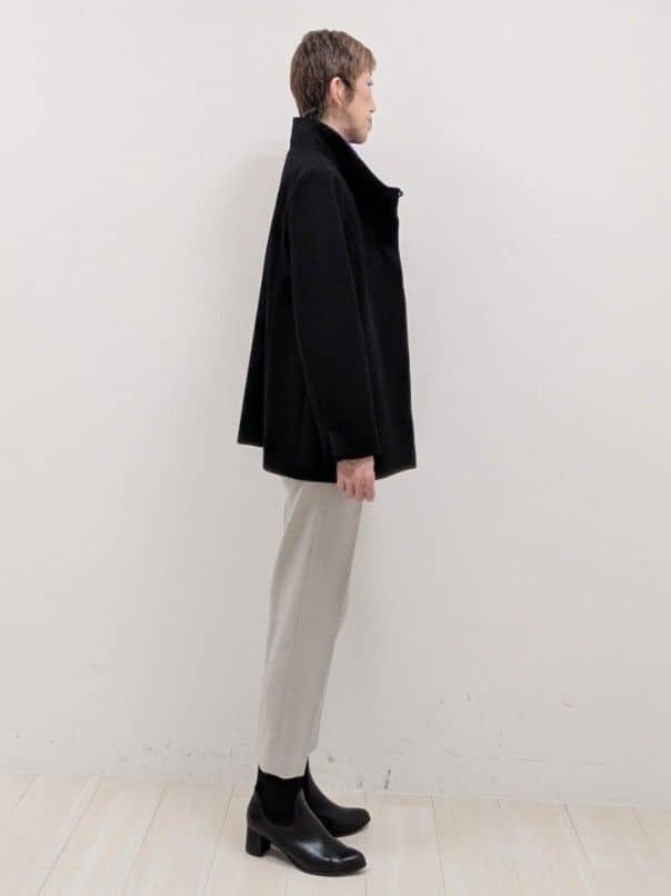 sachiさんの「Reflect｜【SS-4Lサイズ／衿が顔に当たらない◎】スタンドネックミドルコート」を使ったコーディネート