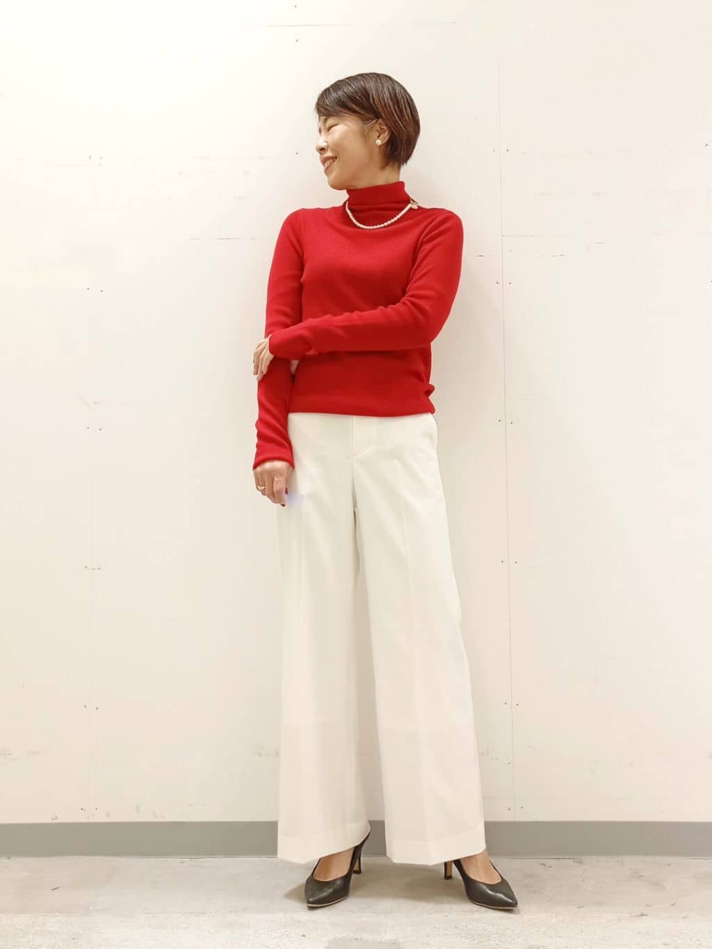 Kさんの「INDIVI｜【洗える】ラメニットカーディガン」を使ったコーディネート