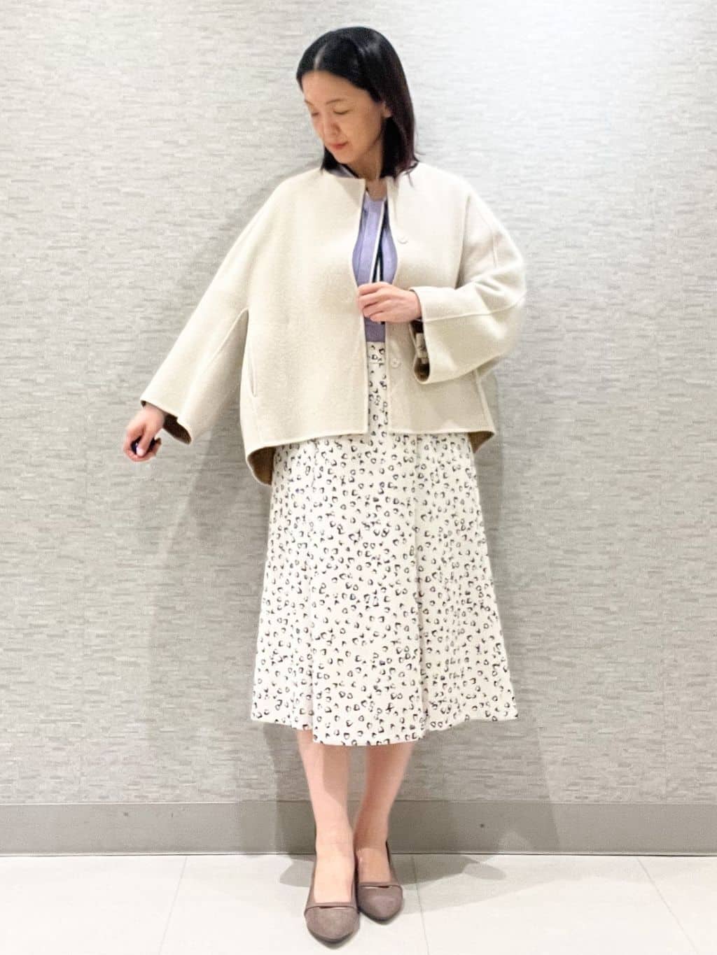 marikoさんの「Reflect｜ソフトフレアプリントスカート」を使ったコーディネート