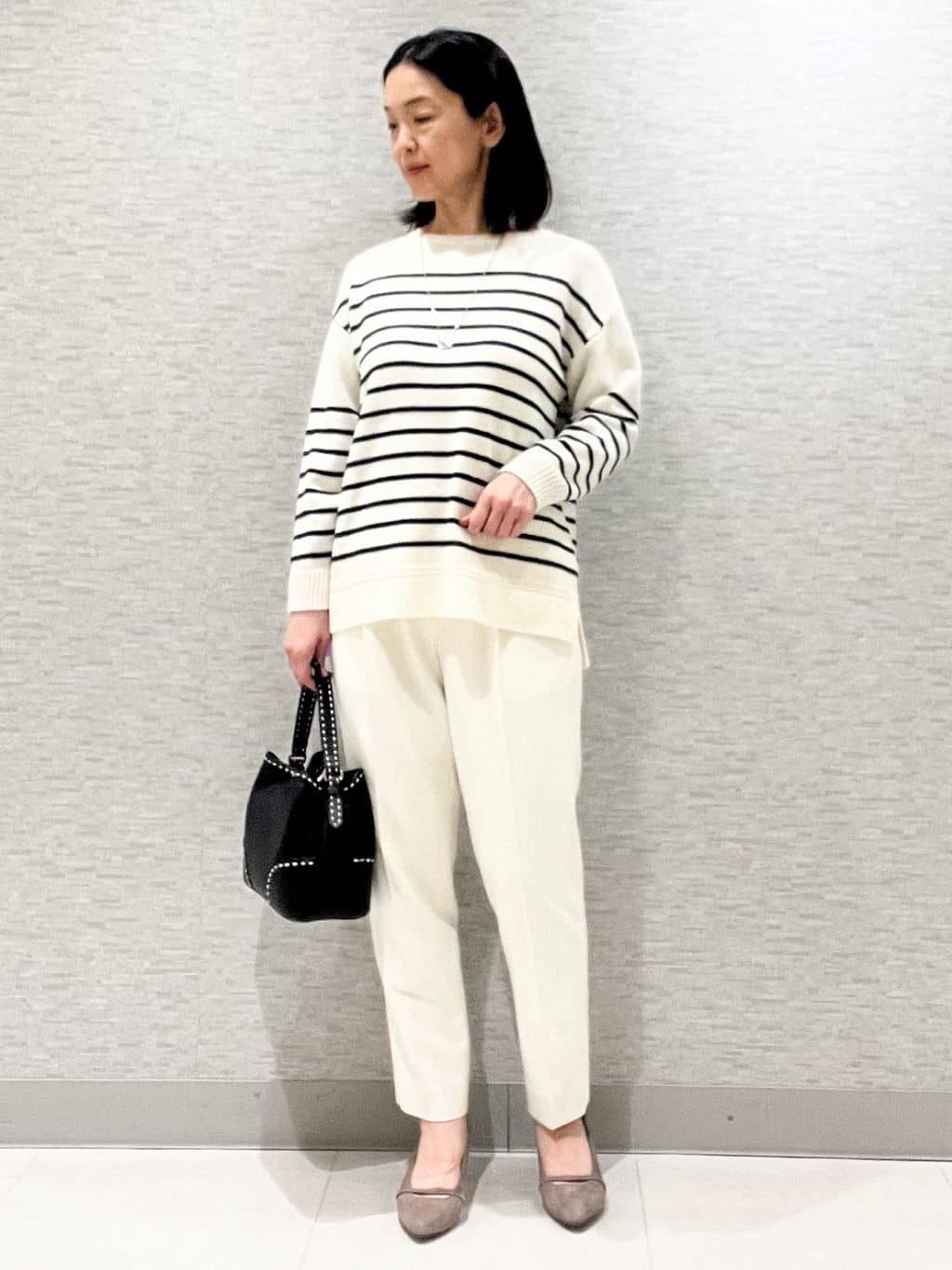 marikoさんの「Reflect｜【腰周りすっきり◎】センタープレス入りテーパードパンツ」を使ったコーディネート