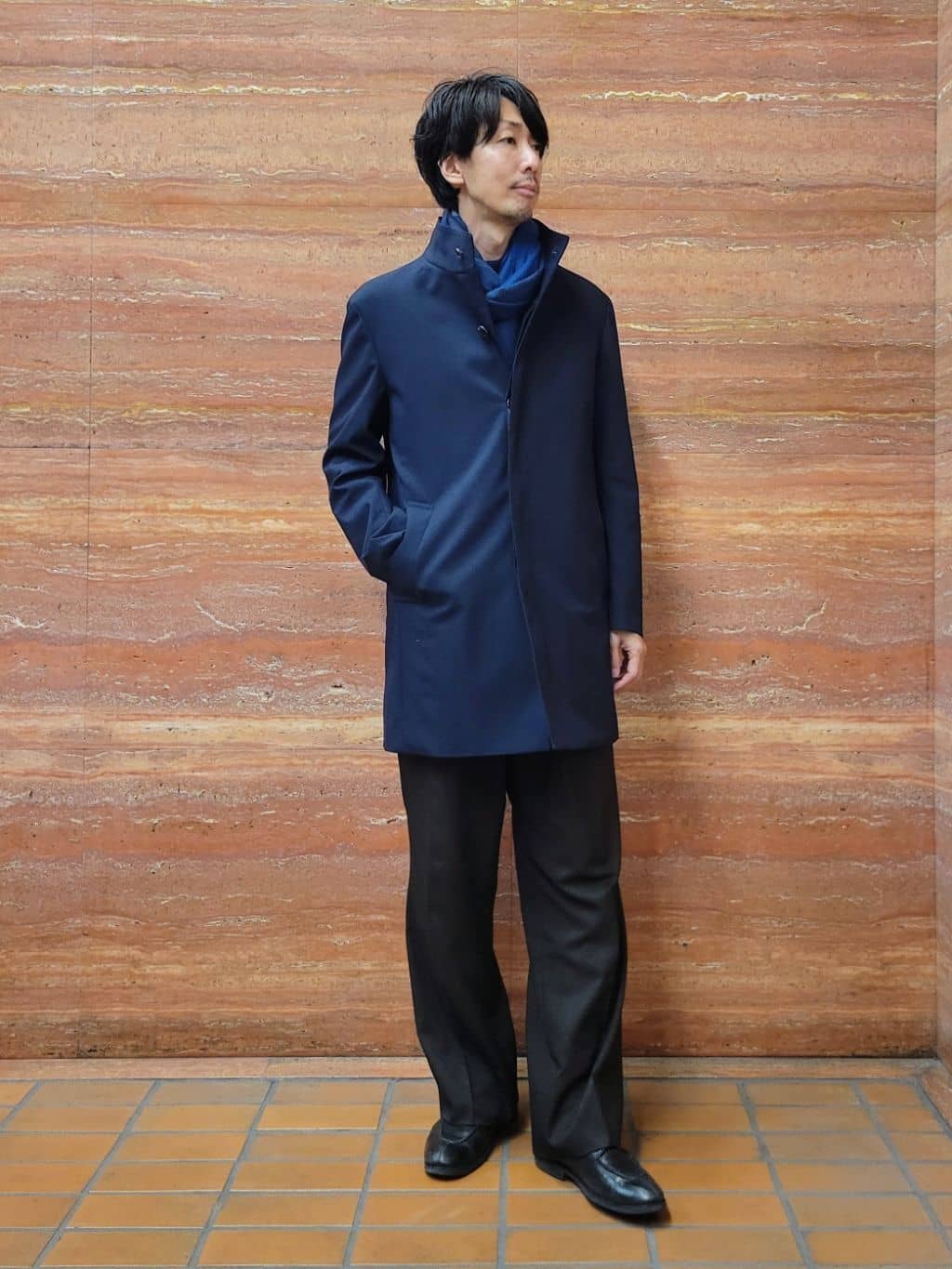 piroyaさんの「TAKEO KIKUCHI｜【ダウンライナー付き】ドビースタンドカラーコート」を使ったコーディネート
