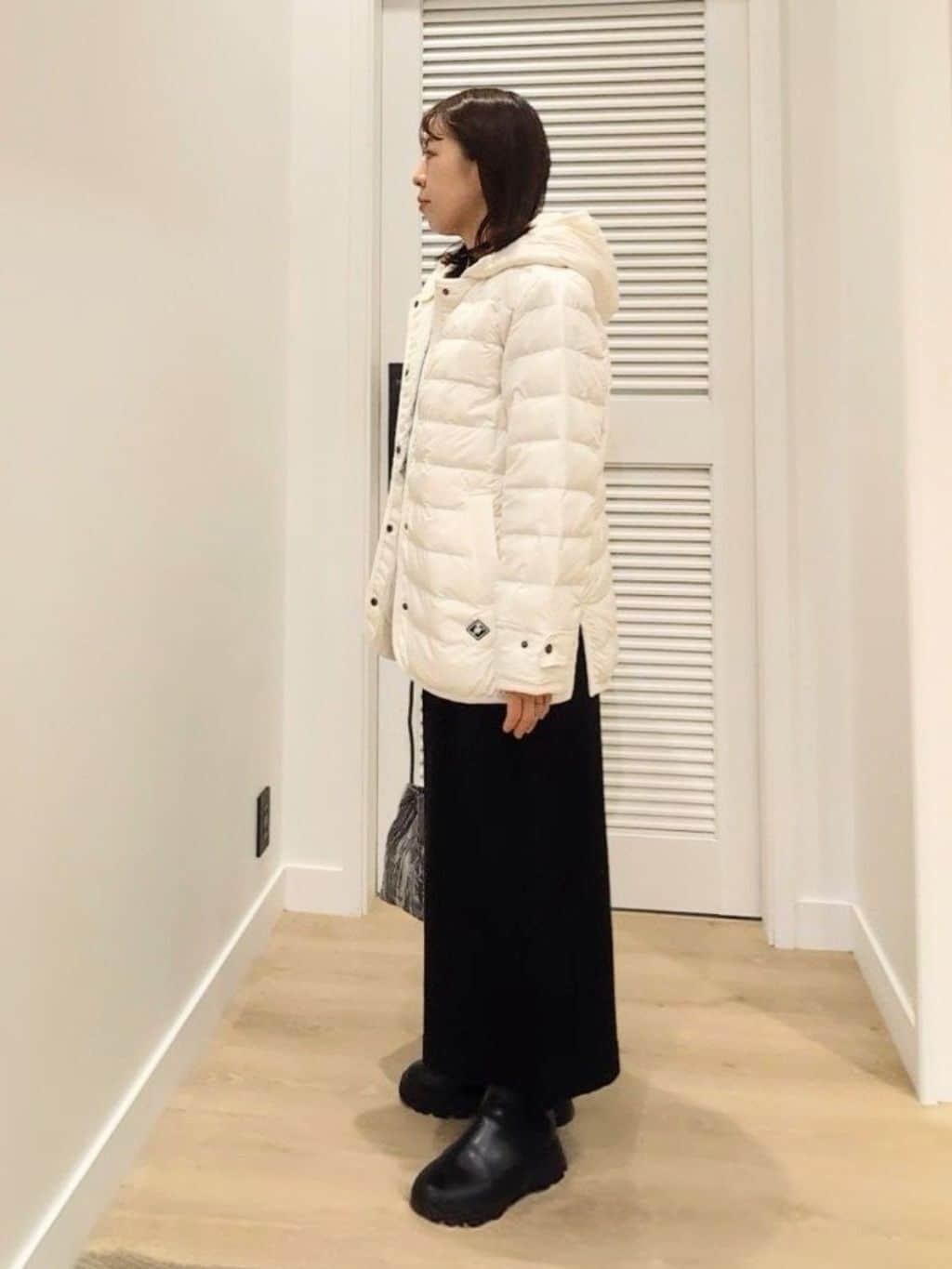enさんの「Dessin｜【撥水・2WAY】ミュラーダウンコートミドル丈」を使ったコーディネート