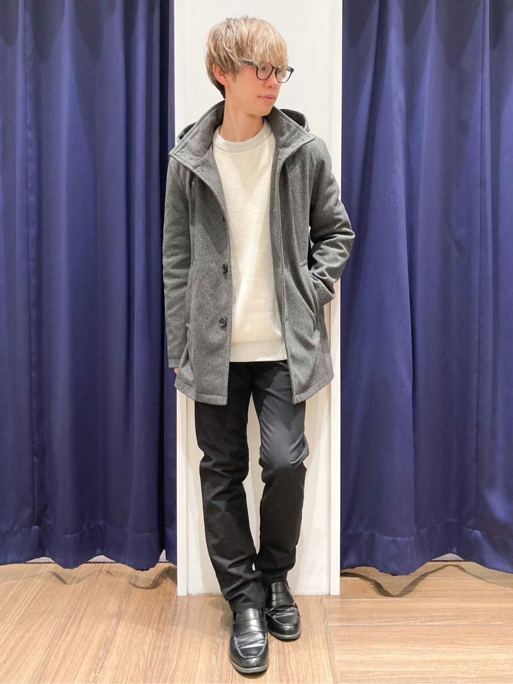 つーじーさんの「THE SHOP TK｜【包み込まれるような柔らかさ】配色モールニット 洗濯機OK」を使ったコーディネート