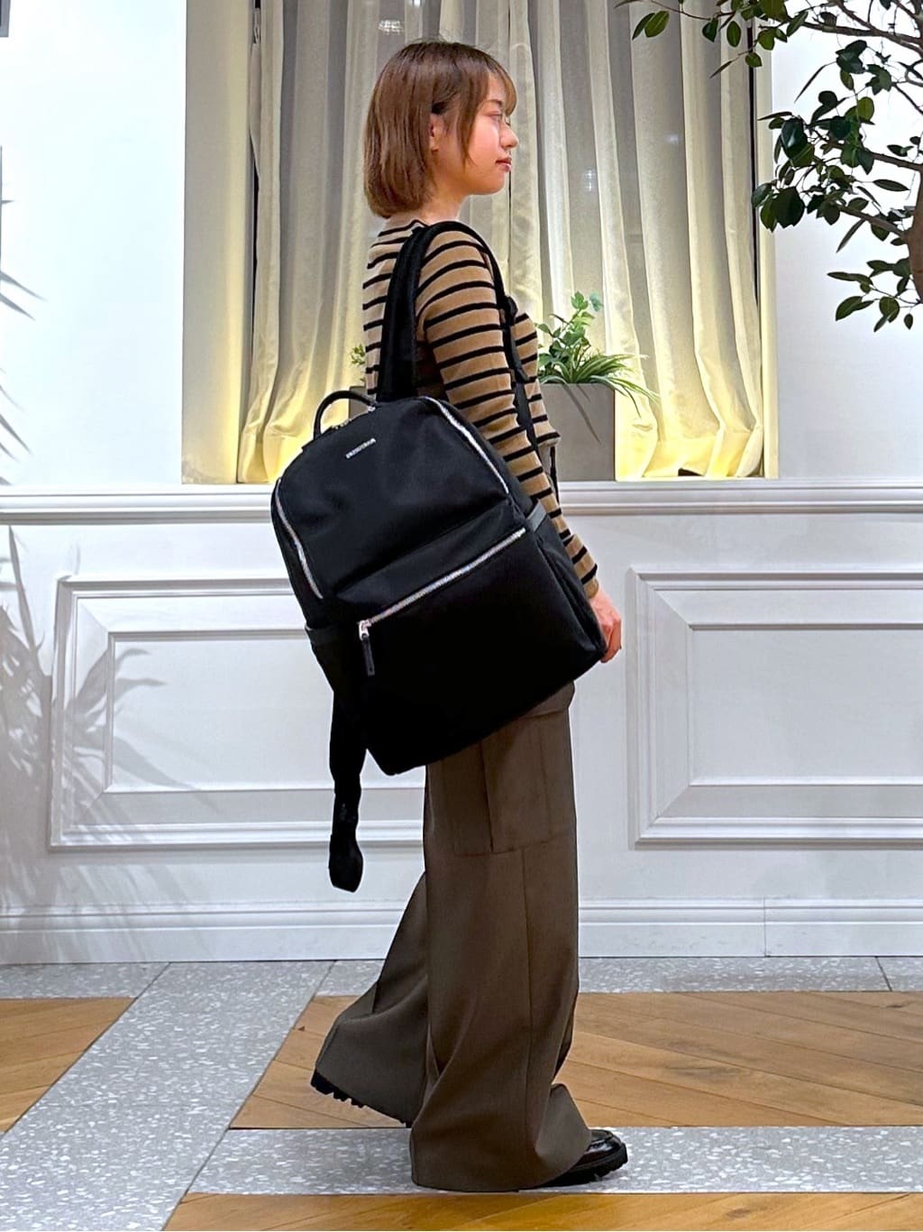 なべこさんの「DRESSTERIOR｜◆ストレッチフルニードルボーダーニット」を使ったコーディネート