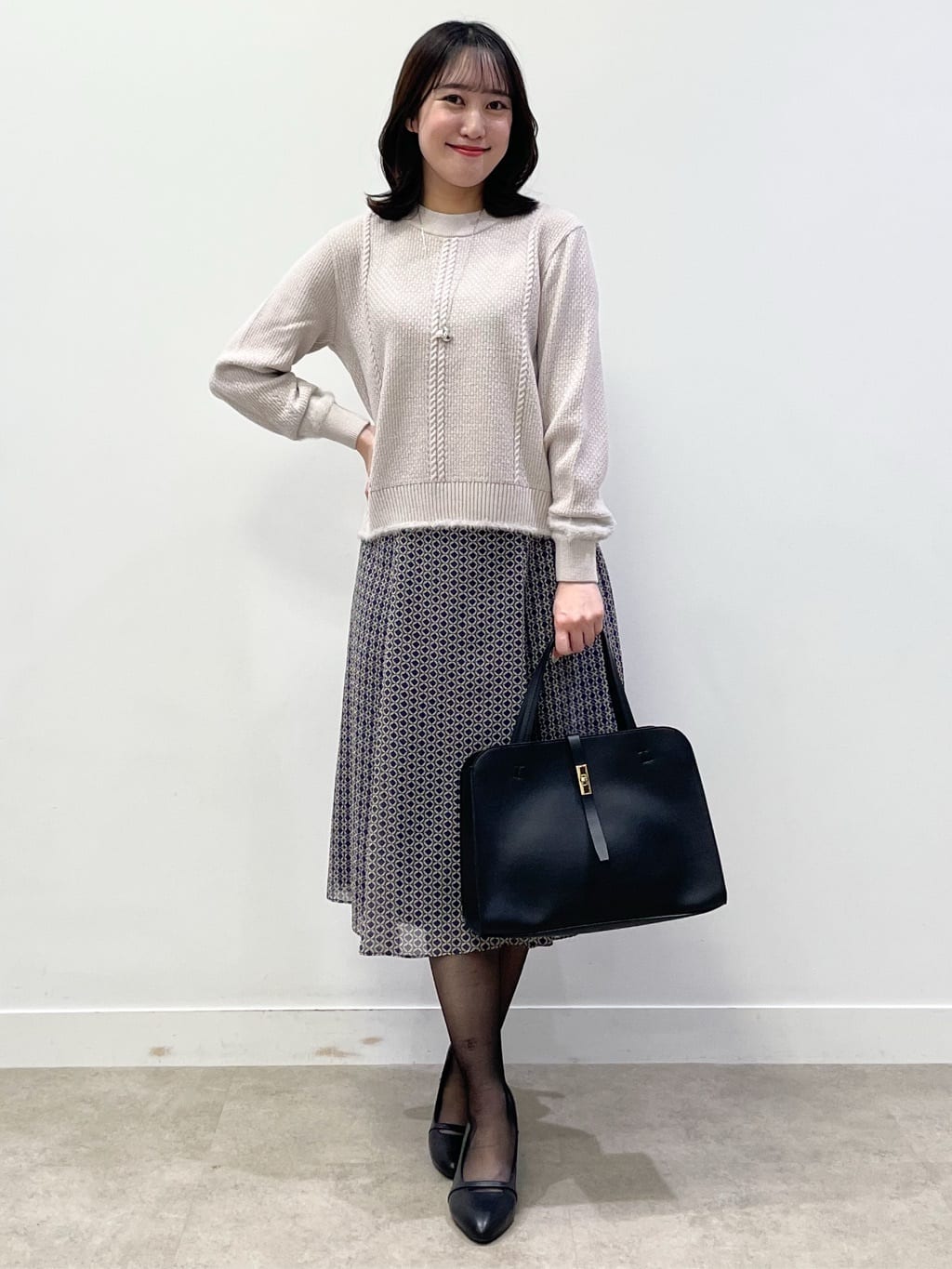 yukariさんの「Reflect｜【ほんのりラメ感◎】ケーブル柄ニット」を使ったコーディネート
