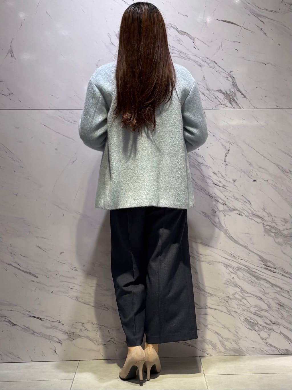 sayaさんの「COUP DE CHANCE｜【フォックス混】ショート丈ニットトップス」を使ったコーディネート