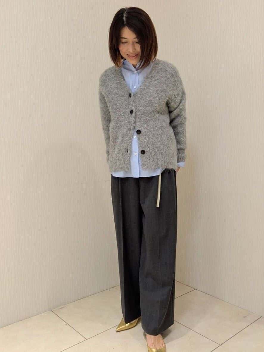 u-macoさんの「UNTITLED｜【ゆったり】アルパカ混シャギー カーディガン」を使ったコーディネート