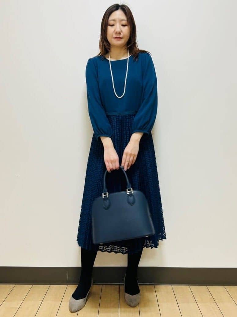 miiiさんの「Reflect｜【SS-4Lサイズ】シフォン&times;幾何柄レースプリーツワンピース」を使ったコーディネート