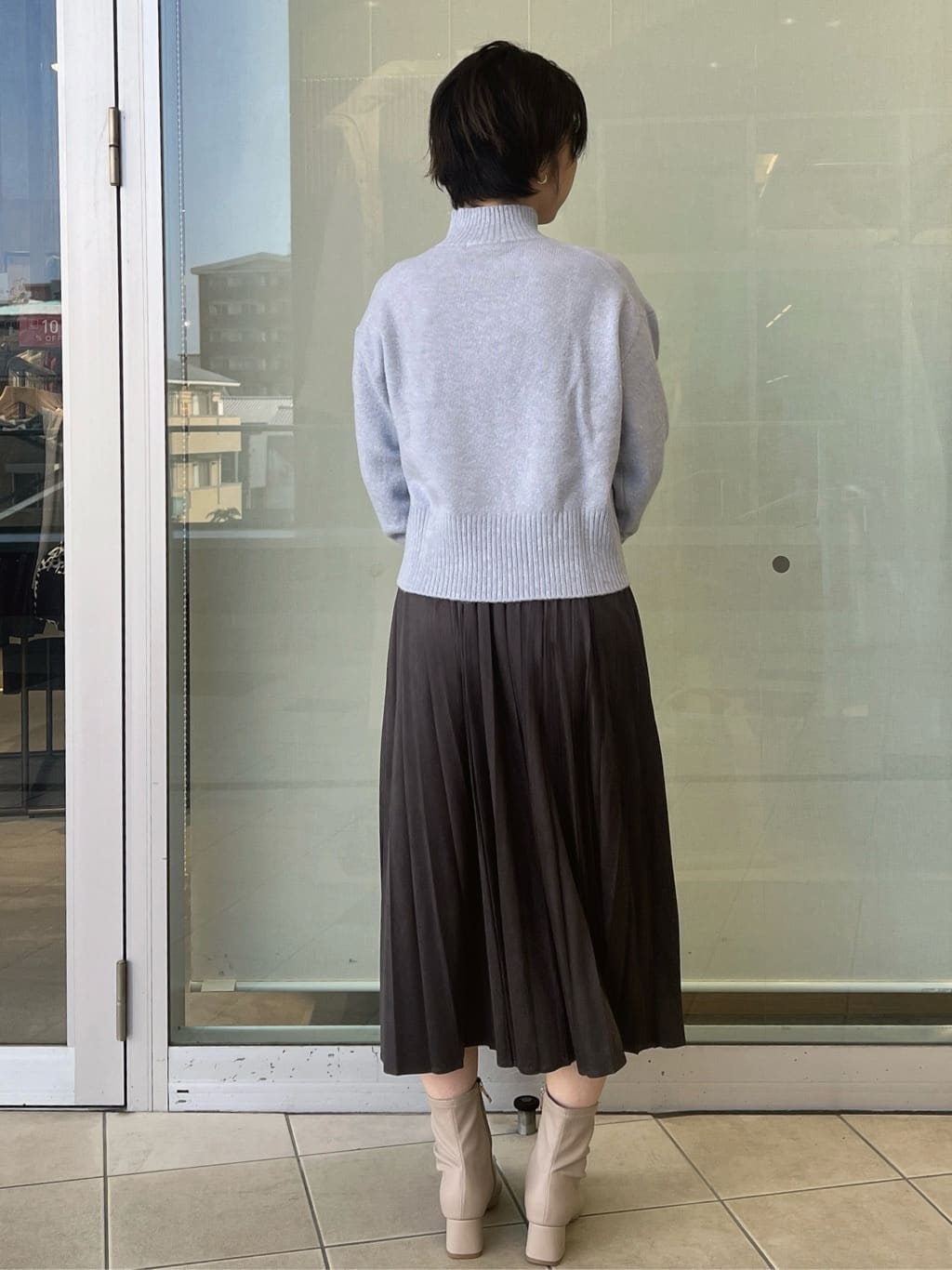yo-koさんの「OPAQUE.CLIP｜選べる2丈 ハイネックカラーミックスラメニット【洗濯機OK】」を使ったコーディネート