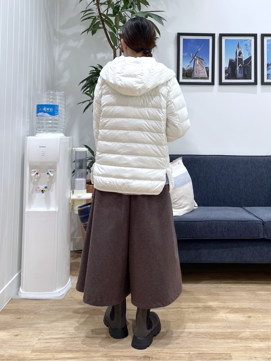 canaさんの「Dessin｜【洗える】ペイント風刺繍入り配色ラインニット」を使ったコーディネート