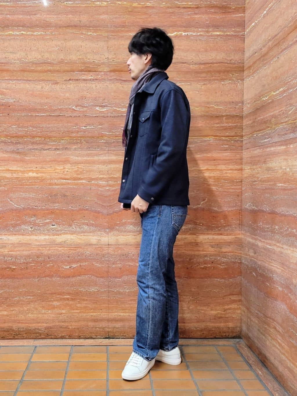 piroyaさんの「TAKEO KIKUCHI｜【洗えるウールカシミヤ】グラデーションマフラー」を使ったコーディネート