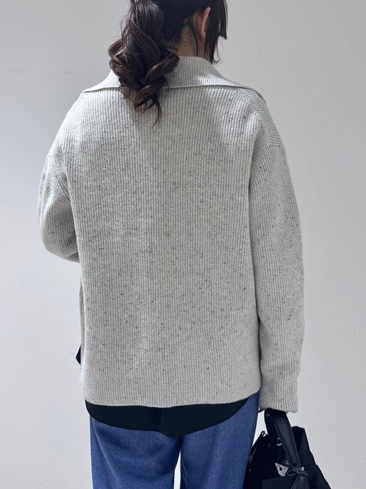 そんさんの「INDIVI｜【洗える】カラーネップ ダブルジップカーディガン」を使ったコーディネート