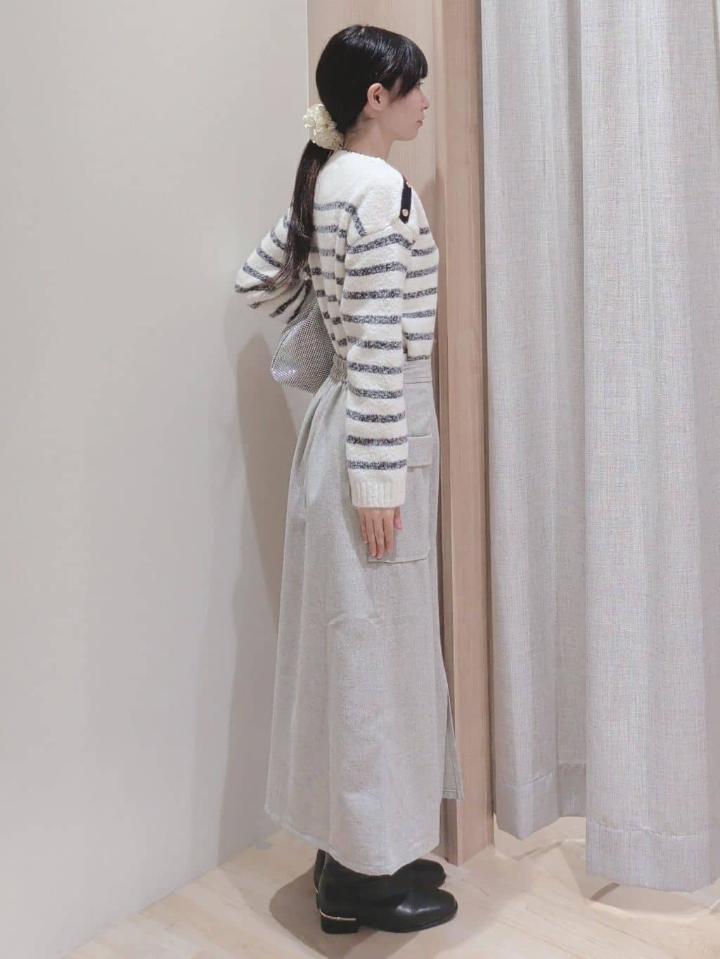 Yuiさんの「grove｜クラシカルツイード Aラインスカート」を使ったコーディネート