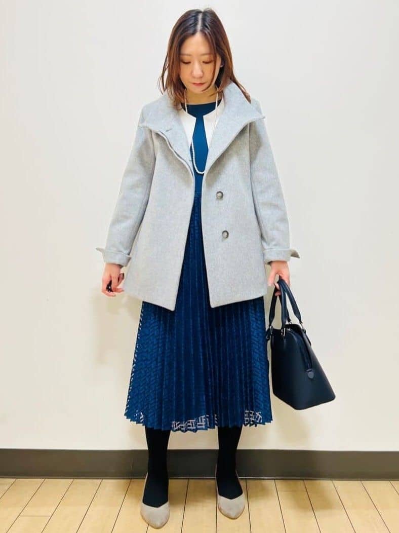 miiiさんの「Reflect｜【SS-4Lサイズ】シフォン&times;幾何柄レースプリーツワンピース」を使ったコーディネート