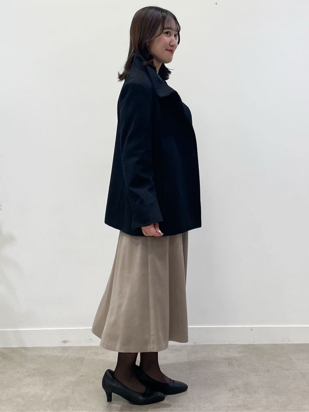 yukariさんの「Reflect｜【SS-4Lサイズ／衿が顔に当たらない◎】スタンドネックミドルコート」を使ったコーディネート