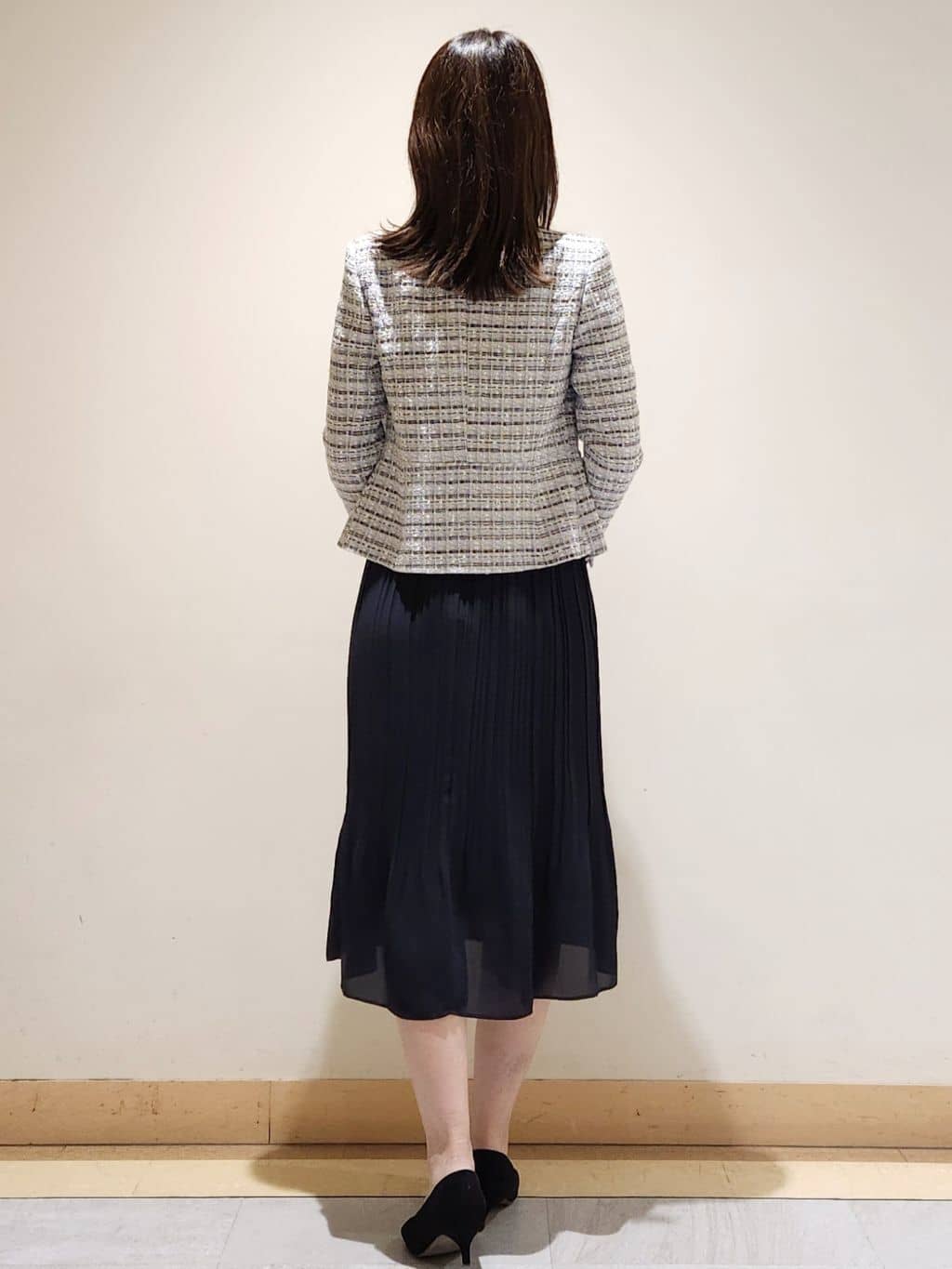 yukaさんの「COUP DE CHANCE｜【日本製】ツィードノーカラージャケット」を使ったコーディネート