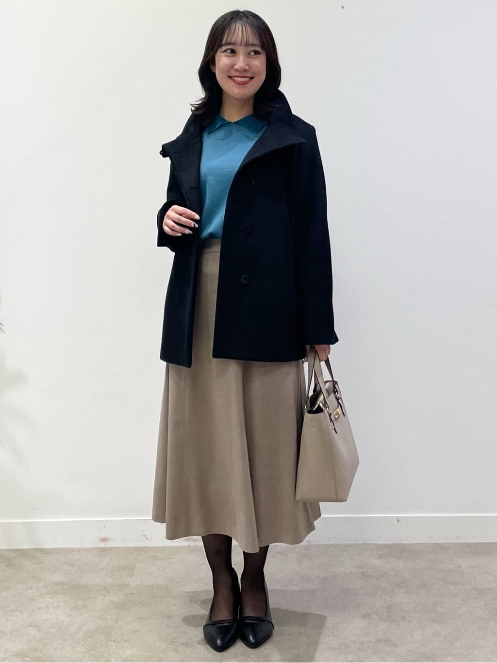 yukariさんの「Reflect｜【SS-4Lサイズ／衿が顔に当たらない◎】スタンドネックミドルコート」を使ったコーディネート