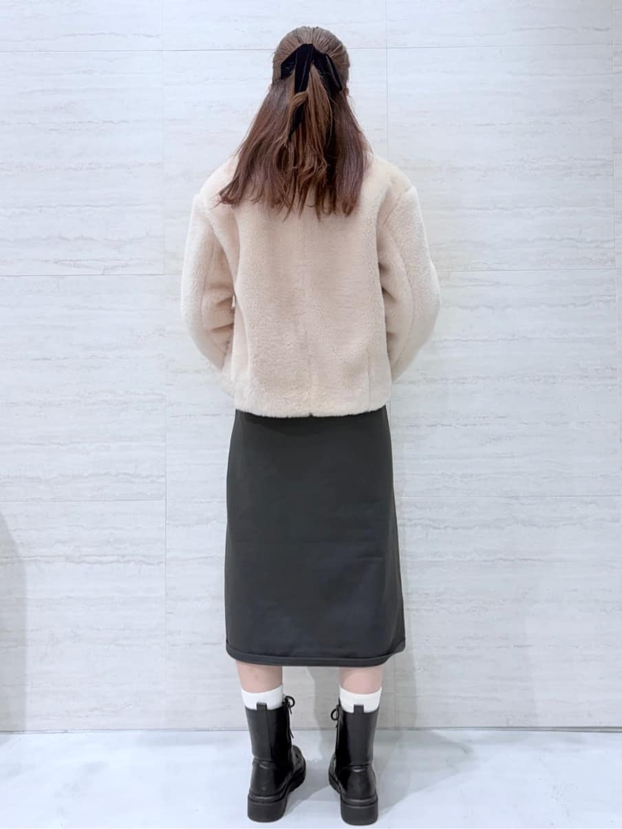 Machaさんの「OPAQUE.CLIP｜ステンカラーボアブルゾン【洗える】」を使ったコーディネート