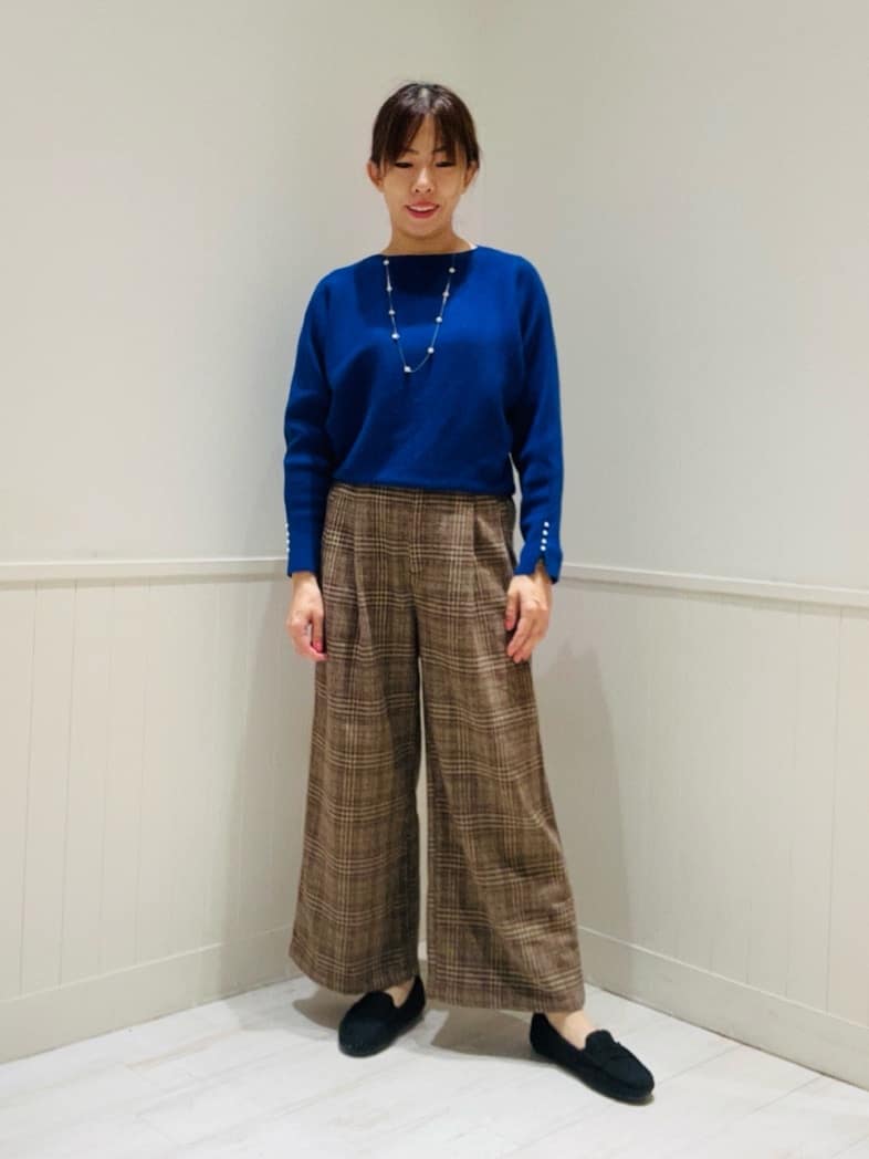 Kyonさんの「SHOO･LA･RUE｜【あったか/S-LL】脚のラインをきれいに魅せる チェック柄ワイドパンツ」を使ったコーディネート