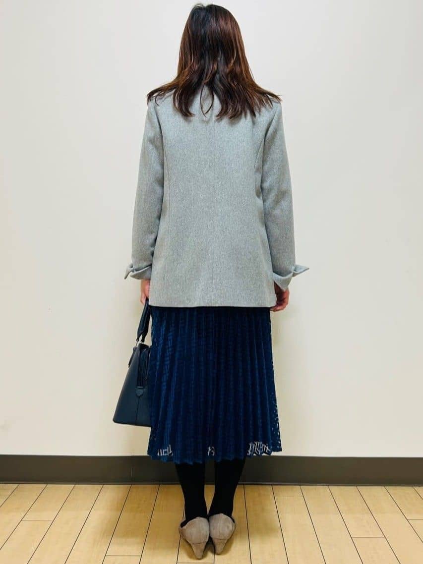 miiiさんの「Reflect｜【SS-4Lサイズ】シフォン&times;幾何柄レースプリーツワンピース」を使ったコーディネート