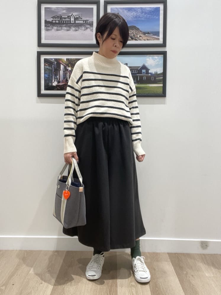 Naoさんの「Dessin｜【洗える】ハイネックベロアモールニット」を使ったコーディネート