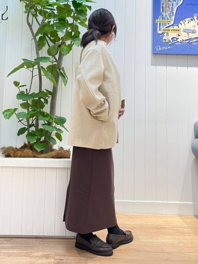 msatoさんの「Dessin｜【洗える】ペイント風刺繍入り配色ラインニット」を使ったコーディネート