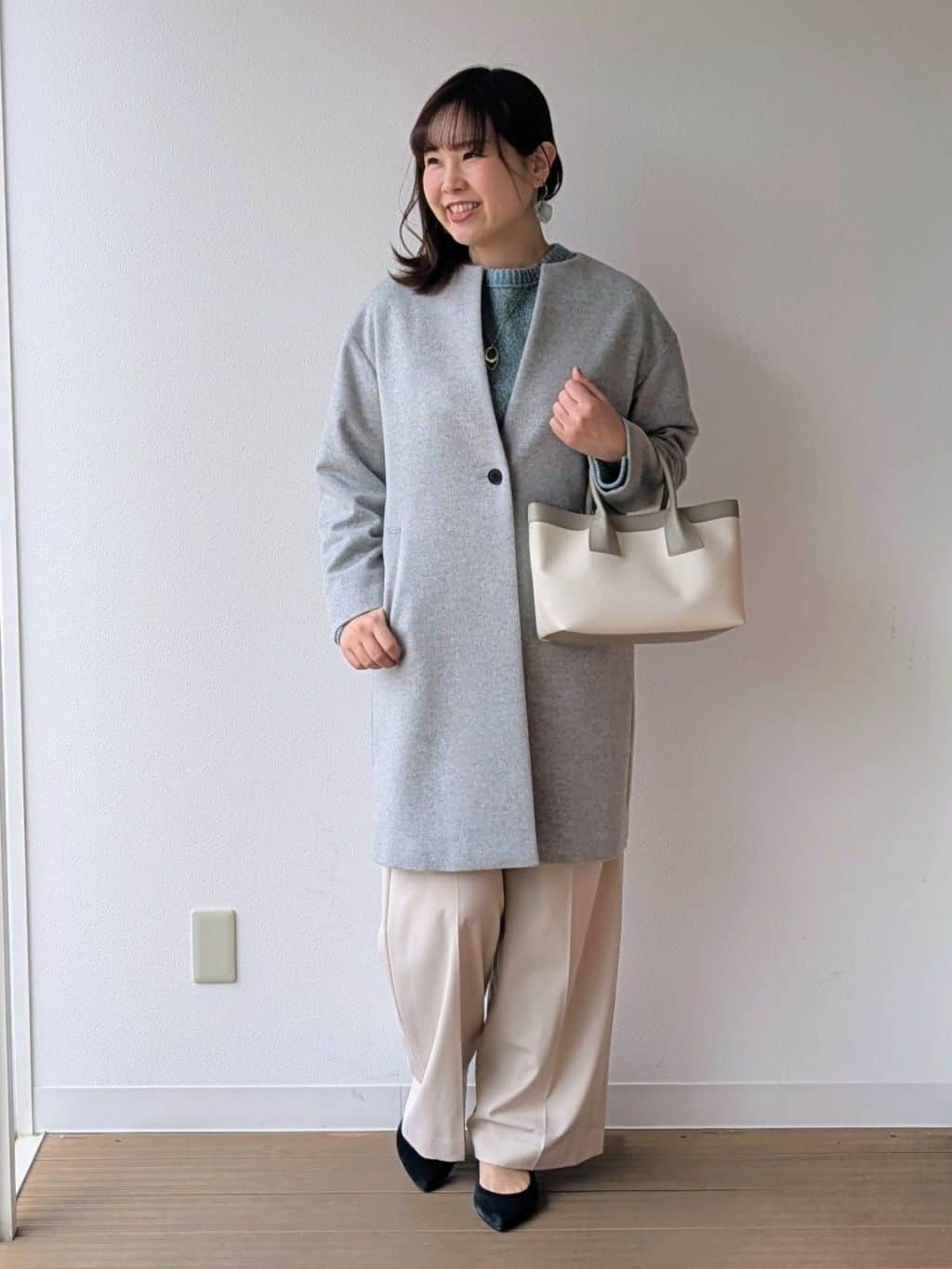 なみきさんの「UNTITLED｜【ゆったり】三つ杢カラーニット」を使ったコーディネート