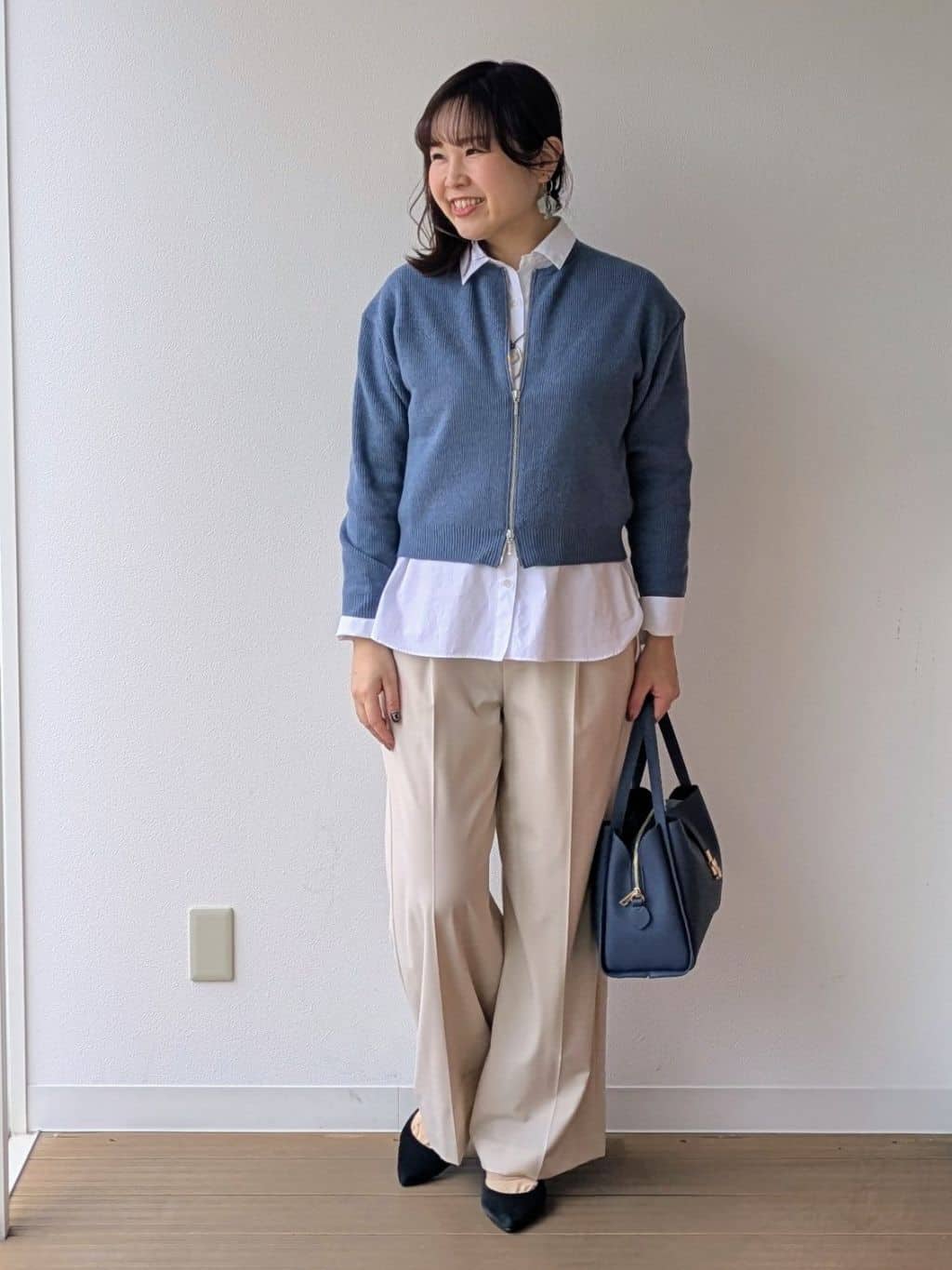 なみきさんの「UNTITLED｜【ゆったりサイズ／着丈短め】ジップニットカーディガン」を使ったコーディネート